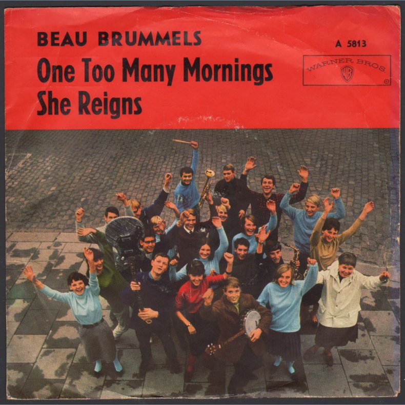 One Too Many Mornings b/w She Reigns - 1966 Germany Warner Bros label 2-track 7" Single