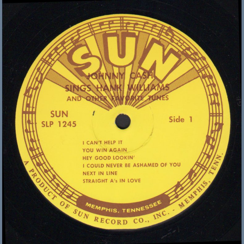 Sings Hank Williams - 1960ies US Sun label 12-track Stereo LP