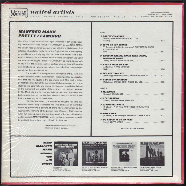 Pretty Flamingo - Original 1966 US United Artists 11-track Stereo LP