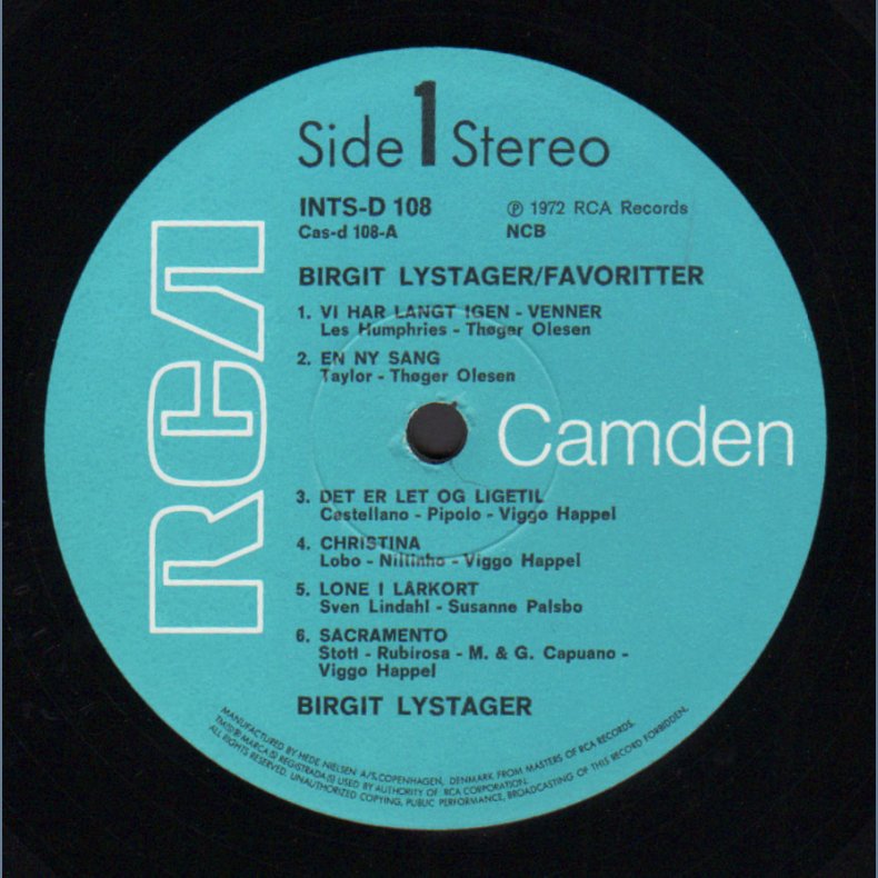 Favoritter - Original 1972 Danish RCA Camden label 12-track LP