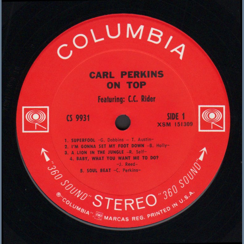 Carl Perkins On Top - Original 1969 US Columbia label 10-track Stereo LP