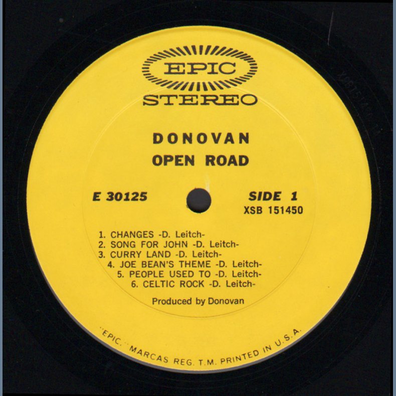 Open Road - Original 1970 US Epic label 12-track LP