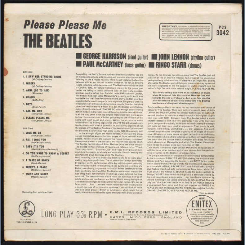Please Please Me - 1964 UK Parlophone label 5th Pressing Stereo LP