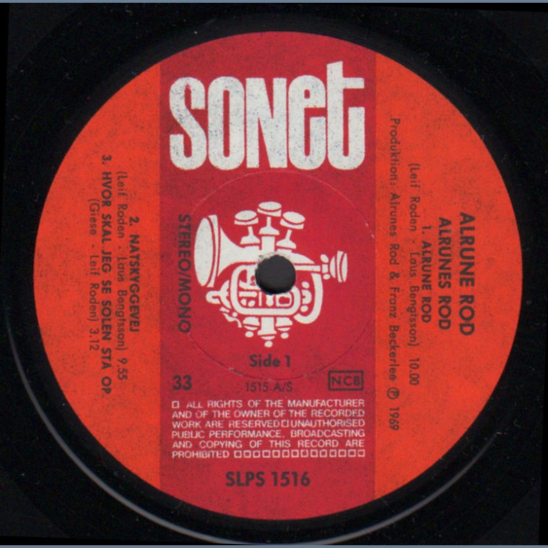Alrune Rod - start-1970ies Danish Sonet label 2nd Pressing 5-track LP