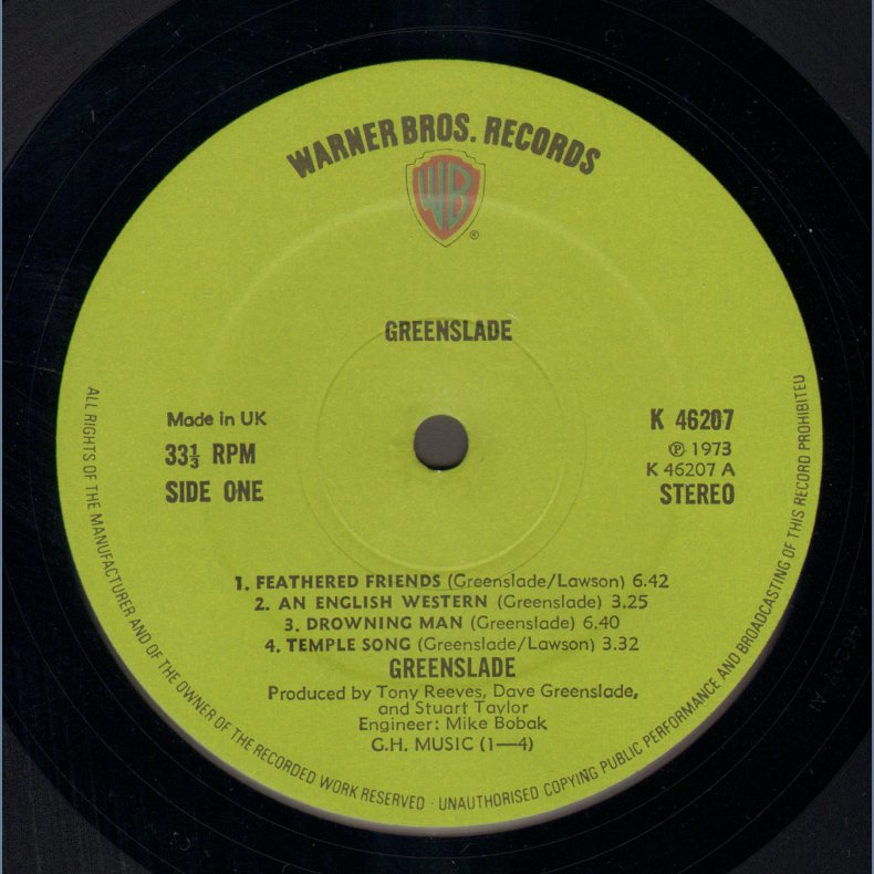 Greenslade - Original 1973 UK Warner Bros 7-track LP