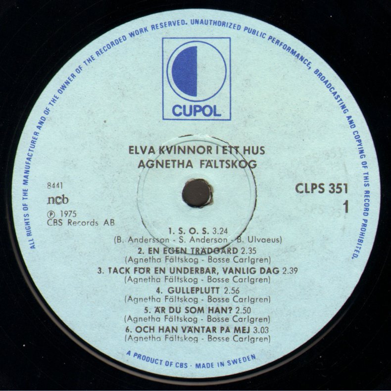 Elva Kvinnor I Ett Hus - Original 1975 Swedish Cupol label 11-track LP