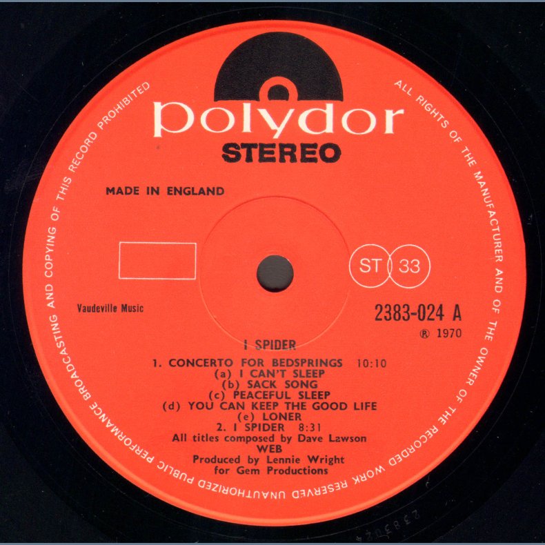 I Spider - Original 1970 UK Polydor label 5-track Vinyl LP