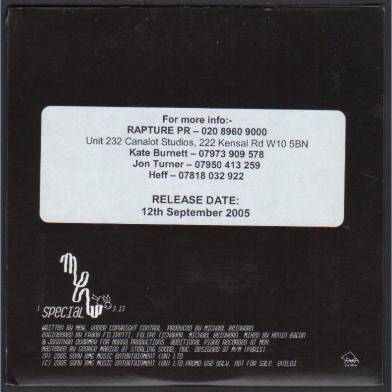 Special - 2005 UK Evil Office/Sony-BMG label Promotional Issue 1-track CD