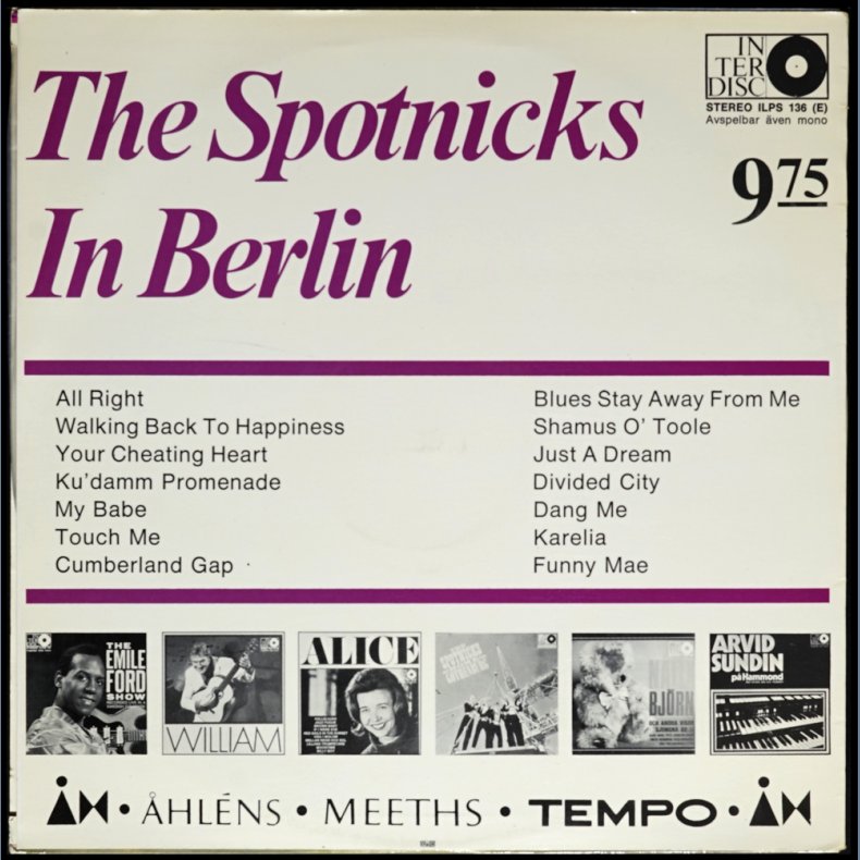 The Spotnicks In Berlin - 1970 Swedish Interdisc label 14-track Stereo LP