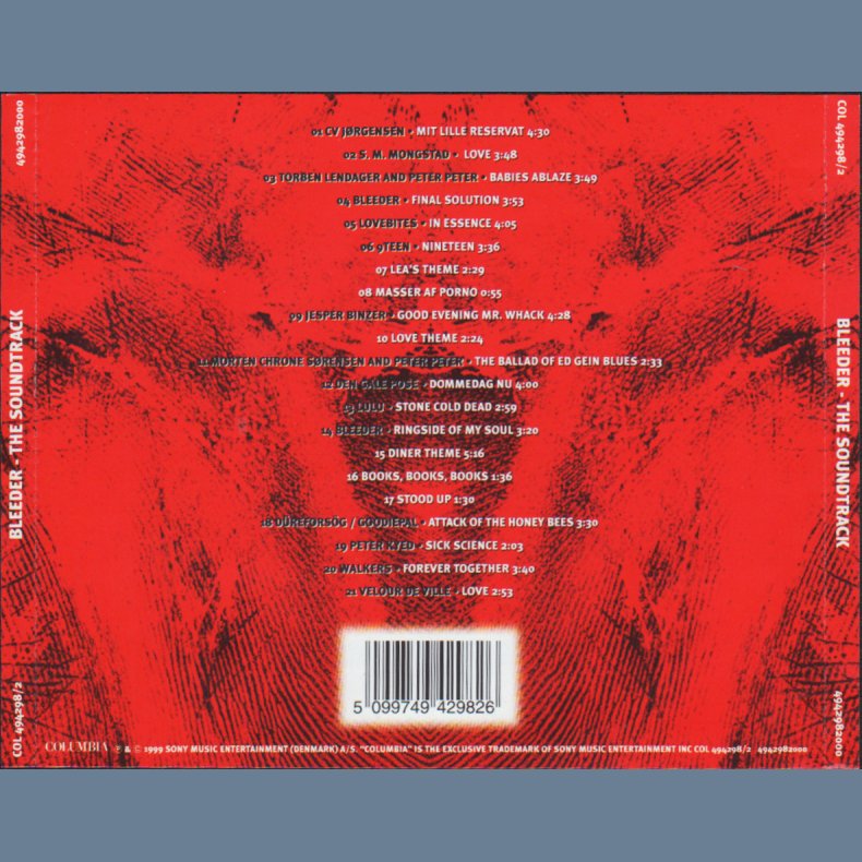 Bleeder - The Soundtrack - 1999 Danish Columbia label 21-track CD