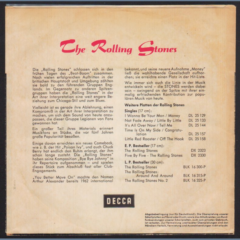 Satisfaction b/w The Under Assistant West Coast... - Original 1965 Swedish Decca label 2-track 7"