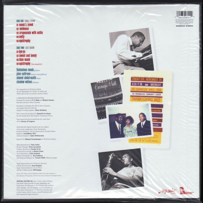 At Carnegie Hall - 2005 US Thelonious/Mosaic label 9-track LP