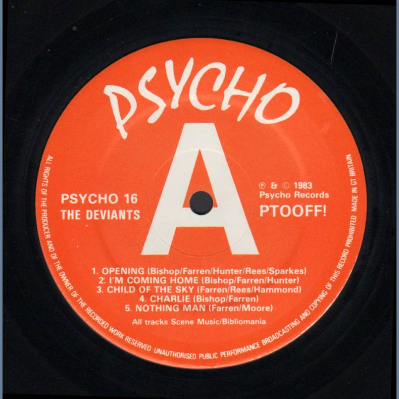 Ptooff - 1983 UK Psycho label 8-track LP