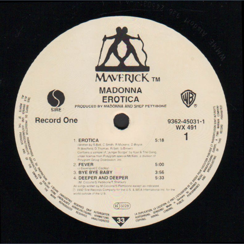 Erotica - Original 1992 German pressed Maverick label 14-track 2LP set