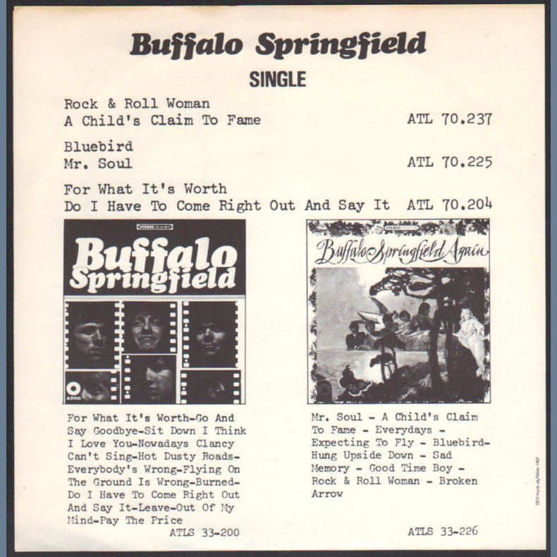 Rock &amp; Roll Woman b/w A Child's Claim To Fame - Original 1967 Swedish Atlantic label 2-track 7"