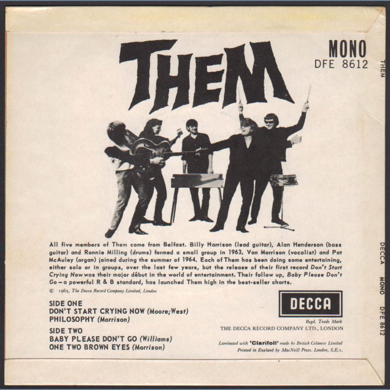 Them - 1965 UK Decca label 4-track 7" EP