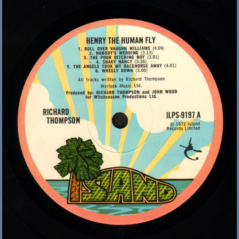Henry The Human Fly - Original UK Island label 12-track LP - Pink Rim Palm Tree Labels