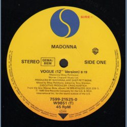 Vogue - 1990 German pressed Sire label 2-track 12" Single