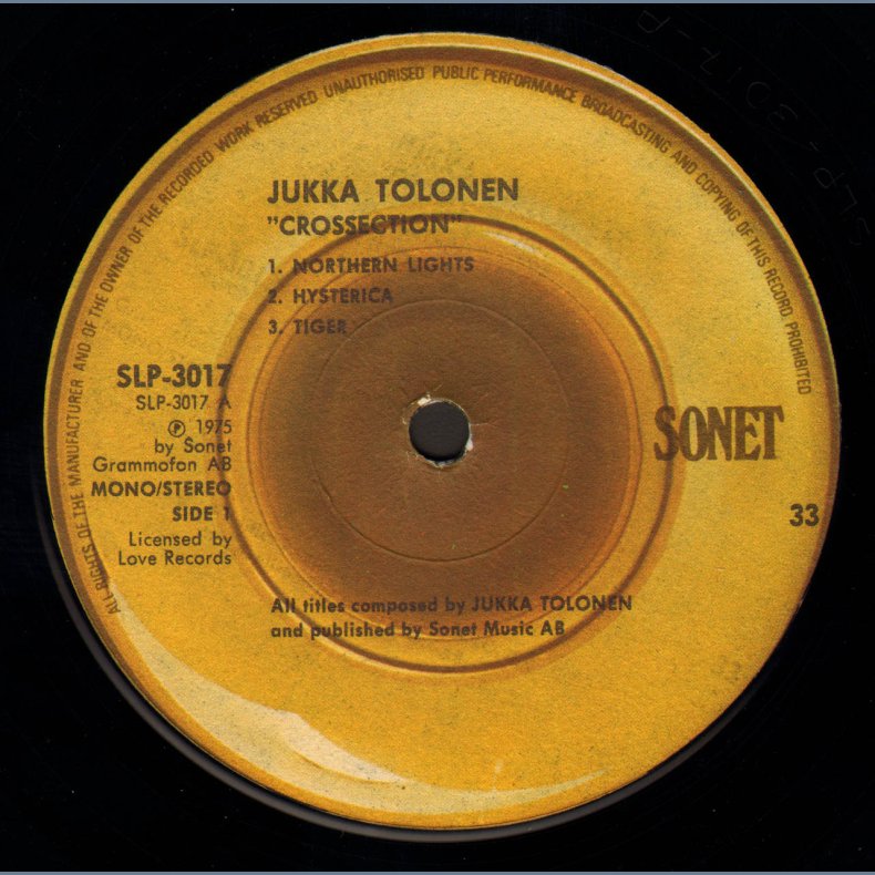 Crossection - Original 1975 Swedish Sonet label 6-track LP