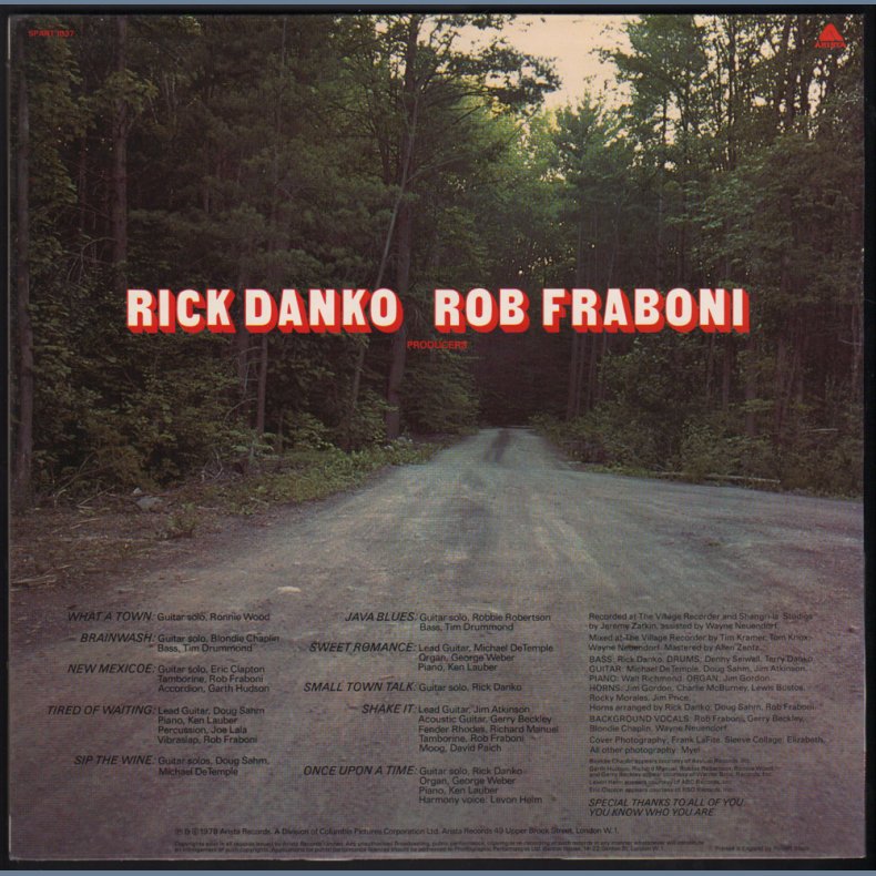 Rick Danko - Original 1977 UK Arista label 10-track LP