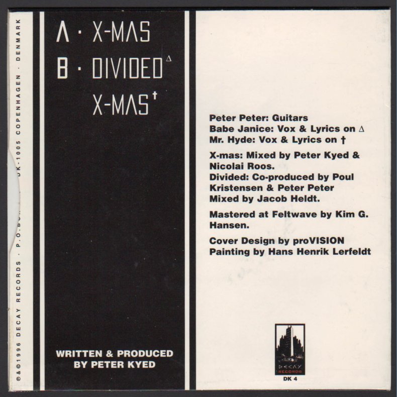 X-mas b/w Divided &amp; X-Mas - Original 1996 Danish Decay label 3-track 7" Single