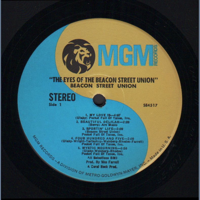 The Eyes of Beacon Street Union - 1967 US MGM Records 2nd issue 11-track stereo LP 
