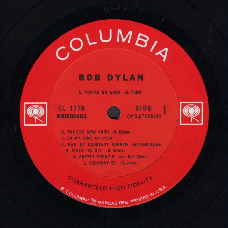 Bob Dylan - 1962 US Columbia label Mono 2nd Pressing 13-track LP