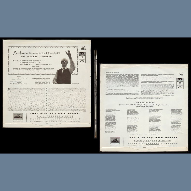Symphony No. 9 In D Minor, Op. 125 ("Choral") - Original 1955 UK His Master's Voice label LP