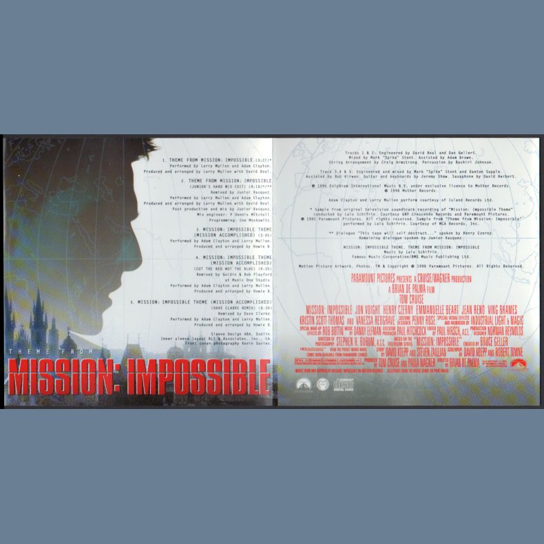 Theme From Mission: Impossible - 1996 German Pressed Mother label 5-track CD Single