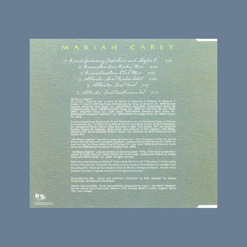 We belong together - 2005 UK Island Def Jam label 6-track Promotional Issue Remix CD Single