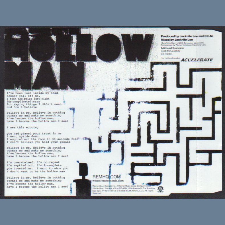 Hollow Man - 2008 European Warner Bros. label 1-track Promotional Issue CD