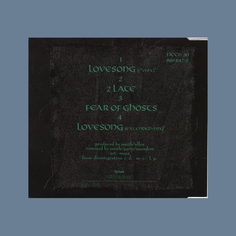 Lovesong - 1989 German pressed Fiction label 4-track CD Single