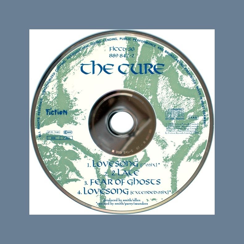 Lovesong - 1989 German pressed Fiction label 4-track CD Single