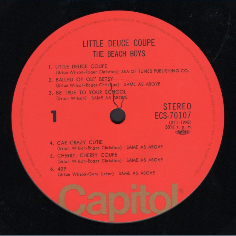 Little Deuce Coupe - 1977 Japanese Capitol/Toshiba label 12-track Stereo LP