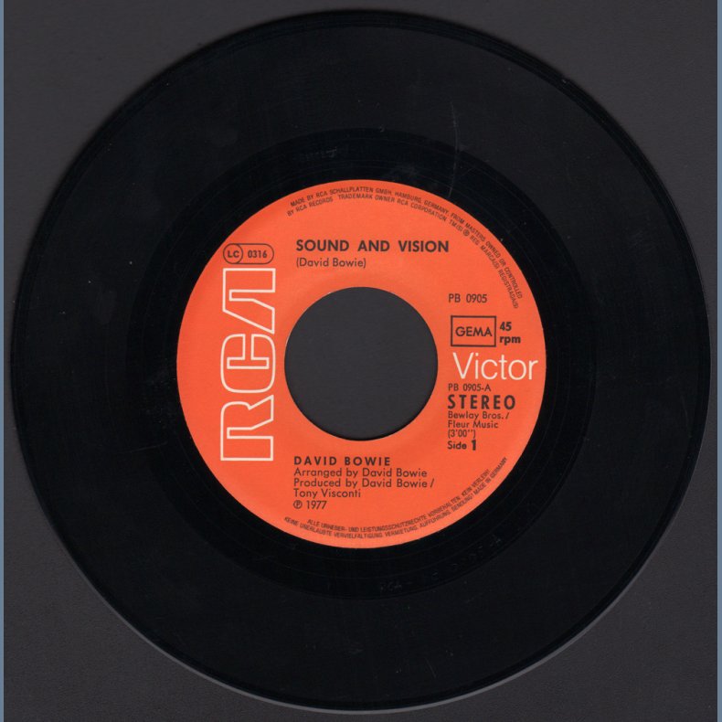 Sound And Vision - Original 1977 German RCA Victor label 2-track 7" Single