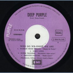 Who Do We Think We Are - Original 1973 Spanish Purple Records 7-track LP