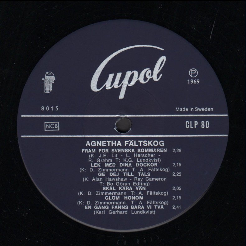 Agnetha F&auml;ltskog Vol. 2 - Original 1969 Swedish Cupol label 12-track LP - Blue Labels