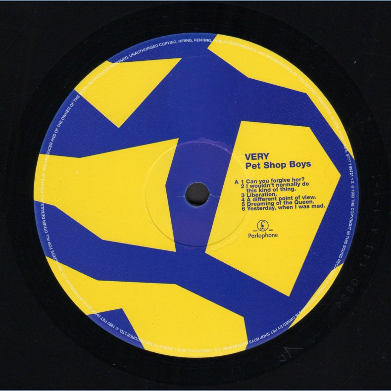 Very - Original 1993 UK Parlophone label 12-track Limited Edition LP