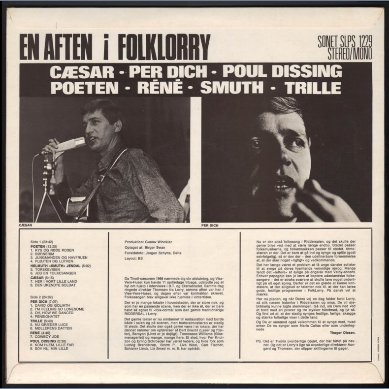 En aften i Folk Lorry - Original 1966 Danish Sonet label 17-track 1st pressing LP