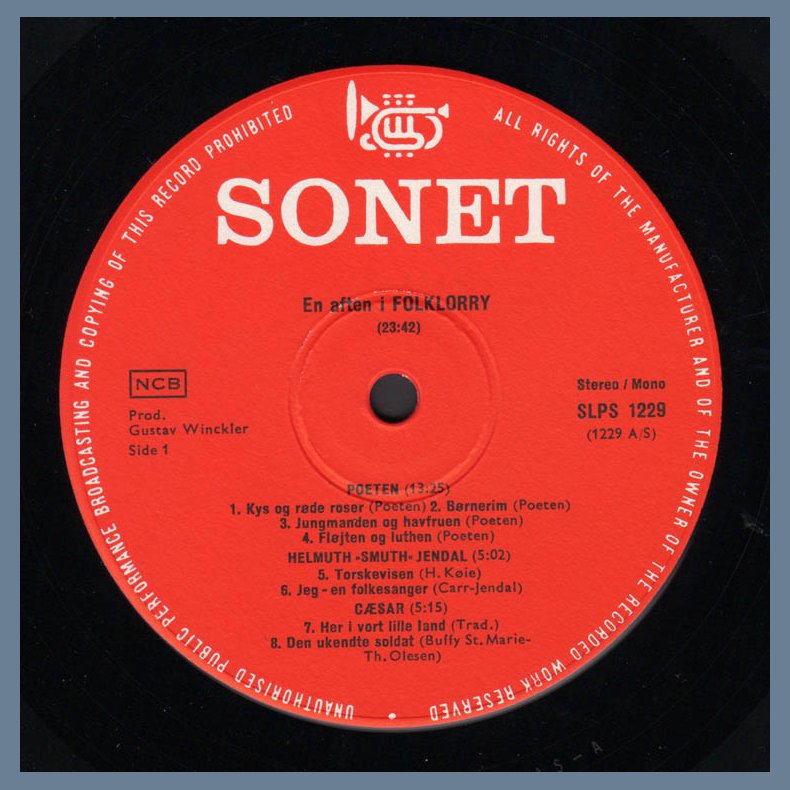 En aften i Folk Lorry - Original 1966 Danish Sonet label 17-track 1st pressing LP