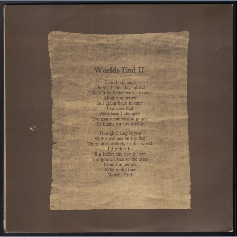 World's End - 1970 UK Reflection label 11-track LP