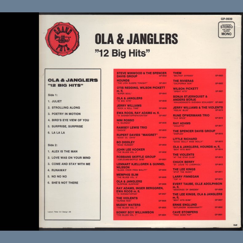 12 Big Hits - 1968 Swedish Grand Prix label 12-track LP