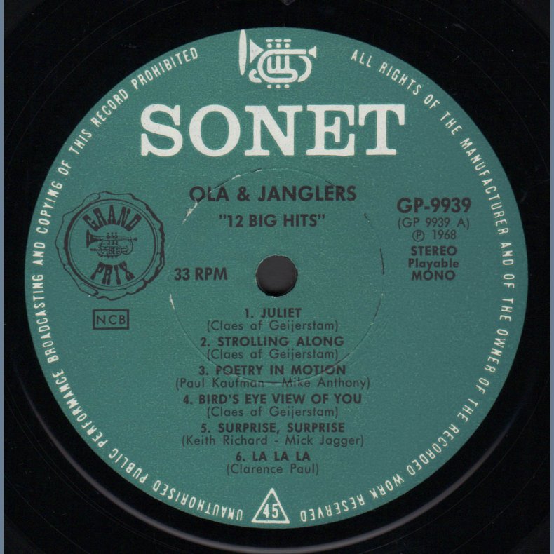 12 Big Hits - 1968 Swedish Grand Prix label 12-track LP