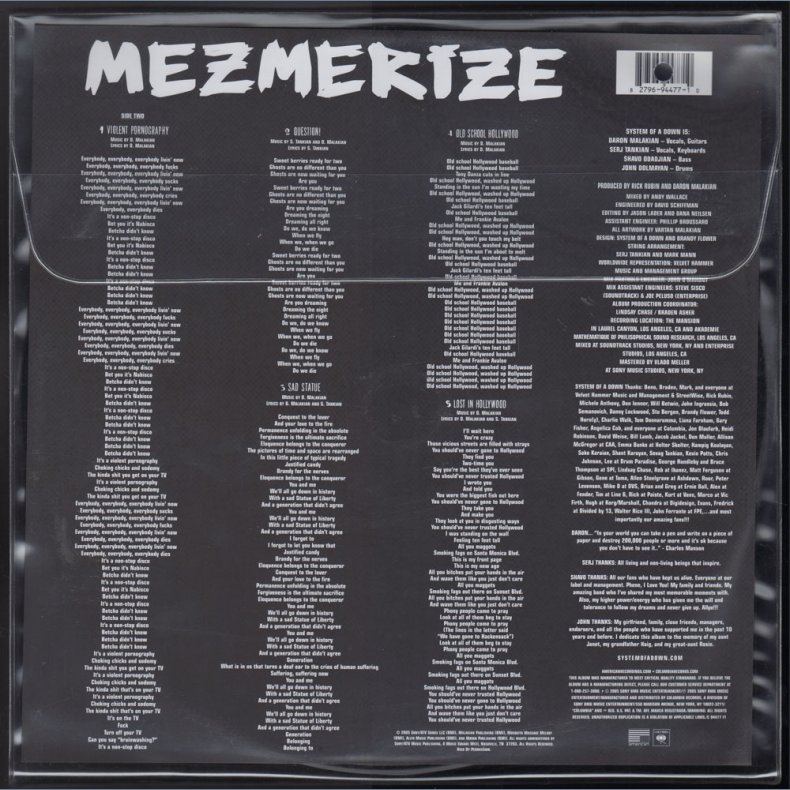 Mezmerize - Original 2005 US Americal label 11-track Picture Disc LP 