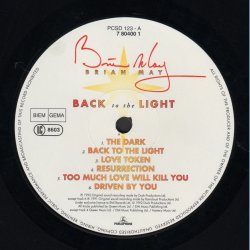 Back To The Light - Original 1992 UK Parlophone label 12-Track LP