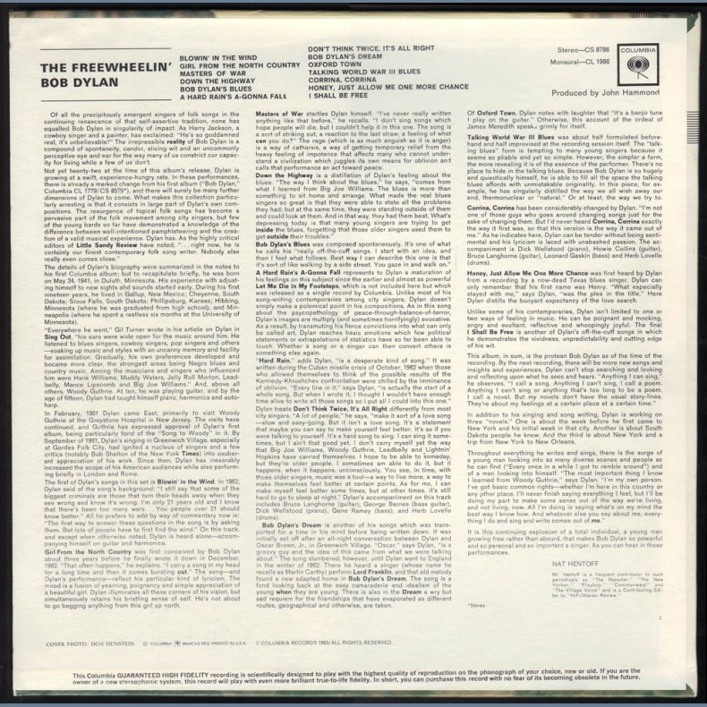 The Freewheelin' Bob Dylan - Original 1963 US Columbia label 13-track Mono LP