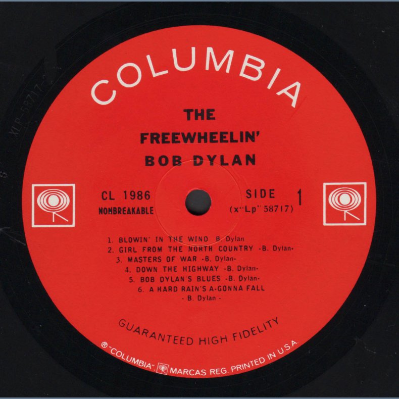 The Freewheelin' Bob Dylan - Original 1963 US Columbia label 13-track Mono LP
