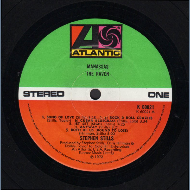 Manassas - Original 1972 UK Atlantic label 22-track LP - Incl. Poster