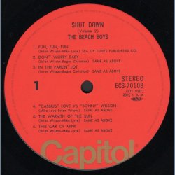 Shut Down Volume 2 - 1977 Japanese Capitol/Toshiba label 12-track Stereo LP