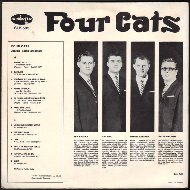 Four Cats - Original 1965 Finnish Scandia label 12-track LP